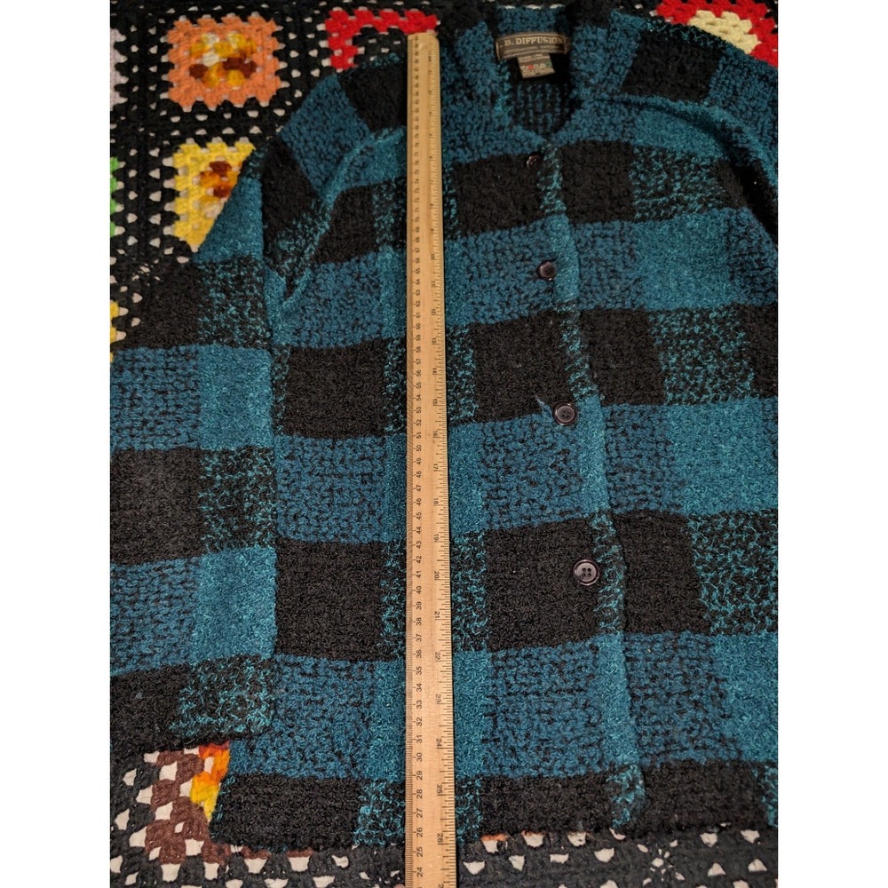 Vintage I.B. Diffusion Cardigan Sweater 1990's Wool Blend Women's Large - Picture 2 of 6